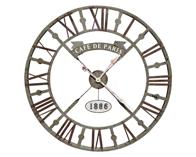 Eskitme Cafe de Paris 73 Cm Roma Rakamlı Duvar Saati