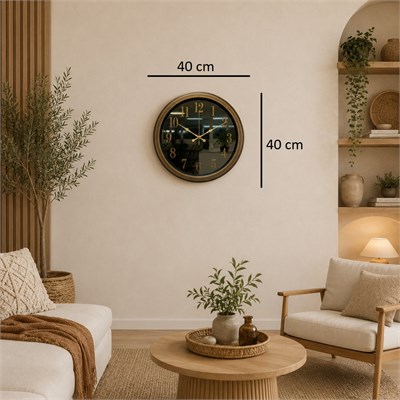 Eskitme Legacy Aynalı 40 x 40 Cm Duvar Saati