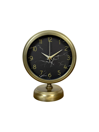 Eskitme Mermer Desenli 25 x 20 Cm Metal Masa Saati