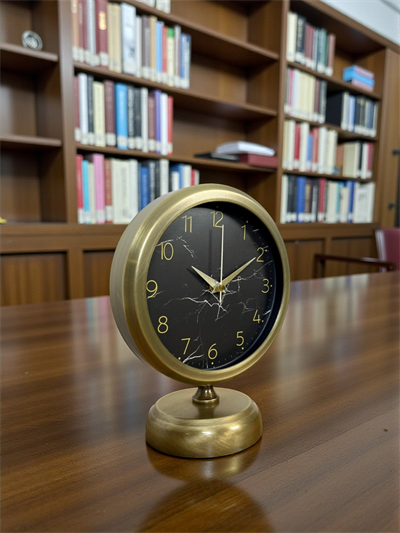 Eskitme Mermer Desenli 25 x 20 Cm Metal Masa Saati