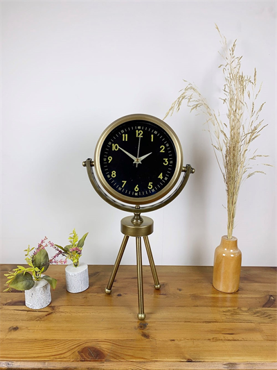 Eskitme Metal Mini Tripod Tokyo Masa Saati 45×26 cm