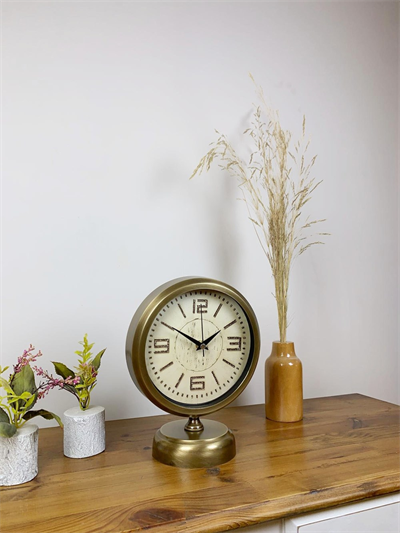 Eskitme Metal Vintage Masa Saati 25×20 cm