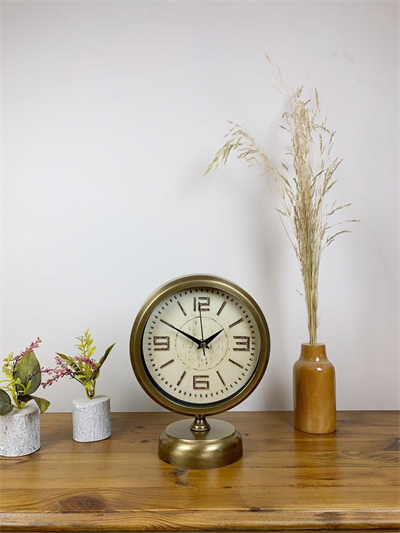 Eskitme Metal Vintage Masa Saati 25×20 cm