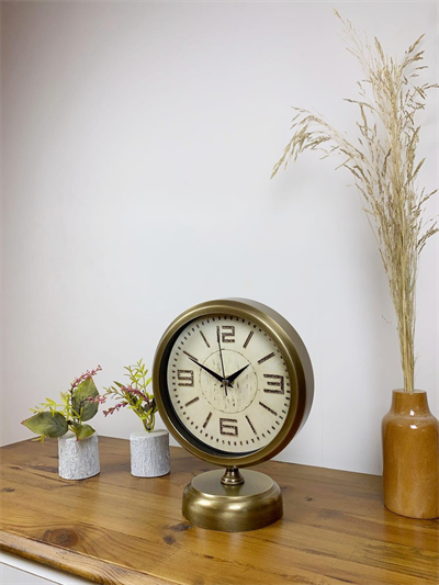 Eskitme Metal Vintage Masa Saati 25×20 cm