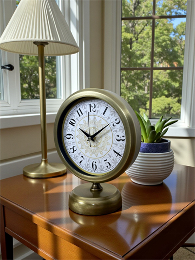 Eskitme Motifli 25 x 20 Cm Metal Masa Saati