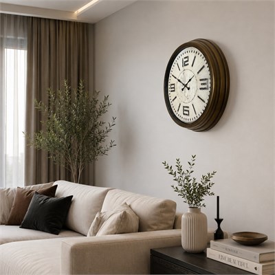 Eskitme Royal 40 Cm Metal Duvar Saati