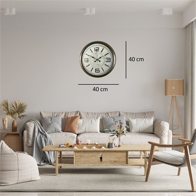 Eskitme Royal 40 Cm Metal Duvar Saati