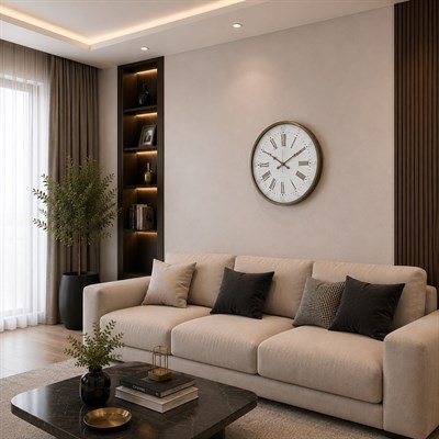 Eskitme Royal Ivory 52 x 52 Cm Duvar Saati
