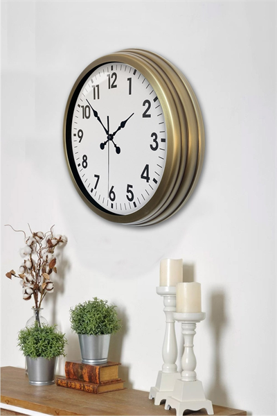 Eskitme Standart 40 Cm Metal Klasik Duvar Saati