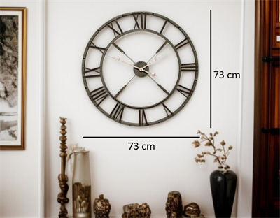 Eskitme Stil 73 Cm Duvar Saati