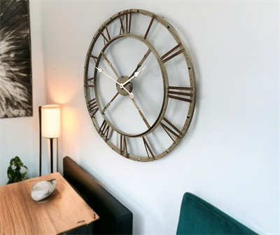 Eskitme Stil 73 Cm Duvar Saati