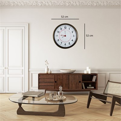 Eskitme Takvimli 52 x 52 Cm Metal Duvar Saati