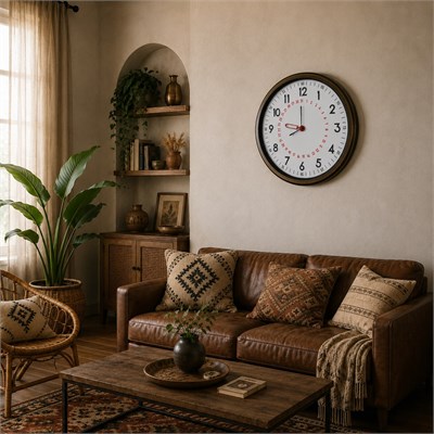 Eskitme Takvimli 52 x 52 Cm Metal Duvar Saati