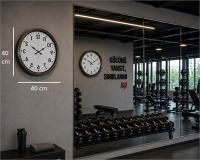 Eskitme Ters Zaman 40 x 40 Cm Metal Duvar Saati
