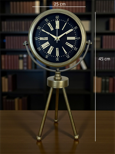 Eskitme Üç Ayaklı Masa Saati