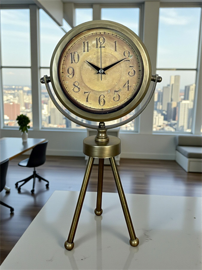 Eskitme Vintage Üç Ayaklı Masa Saati