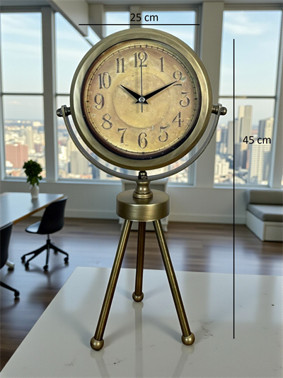 Eskitme Vintage Üç Ayaklı Masa Saati