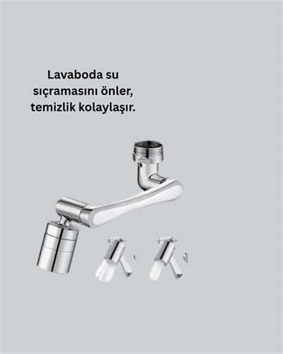 Esnek 1080° Musluk Başlığı 3 Eklemli Hareketli Su Modlu Lavabo Aparatı