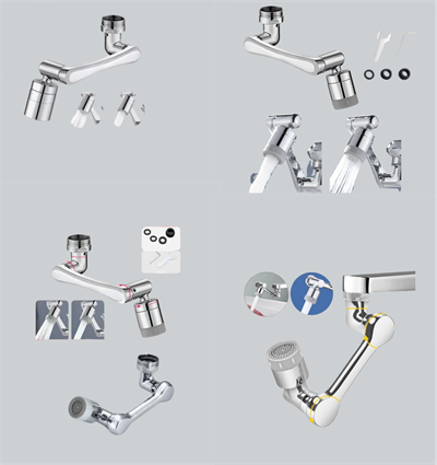 Esnek 1080° Musluk Başlığı 3 Eklemli Hareketli Su Modlu Lavabo Aparatı