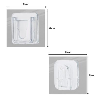 Eşya Sabitleme Askısı 10 Çift Şeffaf Çift Taraflı Yapışkanlı Geçmeli Klips (3936)