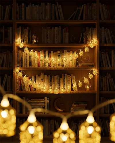 Ev Dekoru İçin Ramazan LED Işık Pilli Sıcak Sarı Cami Figürlü