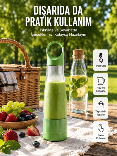 Ev Dışı Kullanıma Uygun Taşınabilir Smoothie Makinesi