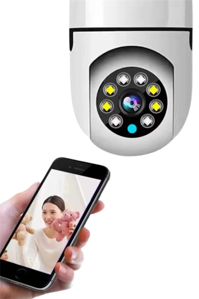 Ev Kamerası Wifi Kamerası Gece Görüşlü Akıllı Ampül Kamera