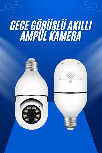 Ev Kamerası Wifi Kamerası Gece Görüşlü Akıllı Ampül Kamera