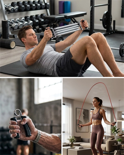 Ev Spor Seti Atlama İpi El Yayı Karın Egzersiz Aleti Fitness Seti