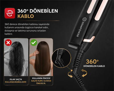 Ev Tipi Kullanıma Uygun Saç Tost Makinesi Dalgalı ve Kabartmalı Saç Şekillendirici