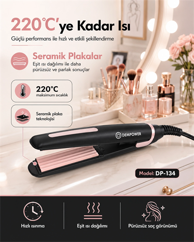 Ev Tipi Kullanıma Uygun Saç Tost Makinesi Dalgalı ve Kabartmalı Saç Şekillendirici