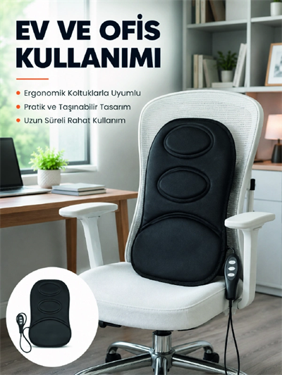 Ev ve Araç İçin Masaj Minderi Modlu Isıtmalı Titreşimli Koltuk Masaj Pedi