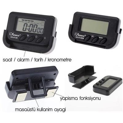 Ev ve Araç Tipi Dijital Saat Kronometreli Alarmlı Pilli Saat (3936)