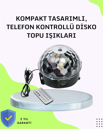 Ev ve Parti İçin Masaüstü Bluetooth Disko Topu Işık Gösterisi