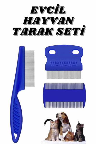 Evcil Hayvan Bit Tarağı Seti Paslanmaz Çelik Bıçaklı 4lü Set