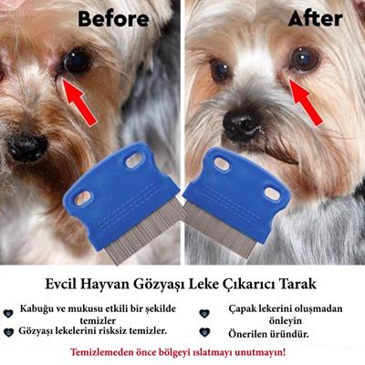 Evcil Hayvan Kedi Köpek Pire Tarağı ve Köpek Gözyaşı Lekesi Tarağı (3936)