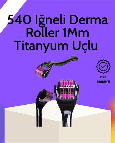 Evde Güvenli Kullanım İçin Titanyum Derma Roller – Siyah Saplı