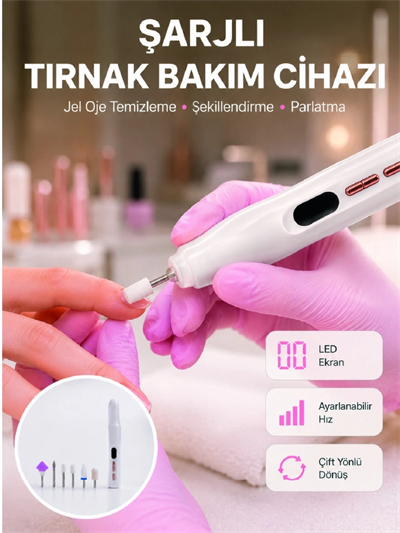 Evde ve Profesyonel Kullanıma Uygun Tasarımlı Tırnak Bakım Cihazı