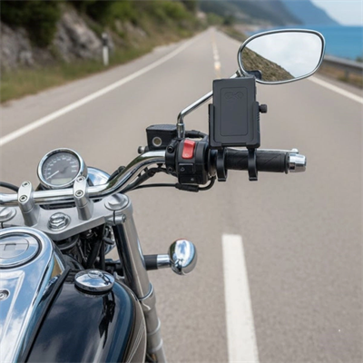 Evrensel Motosiklet Telefon Tutucu – Kaymaz, Kilitlenebilir Güvenli Tutuşlu, 360° Ayarlanabilir Gidon Bağlantılı Akıllı Telefon Aparatı Bx40