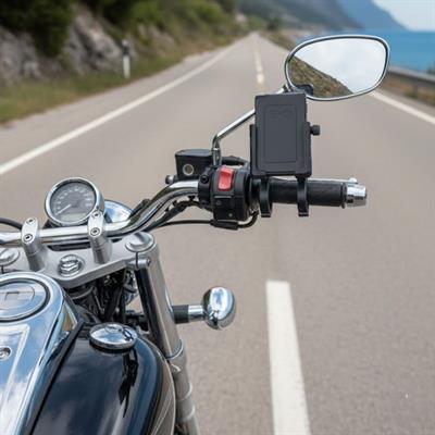 Evrensel Motosiklet Telefon Tutucu – Kaymaz, Kilitlenebilir Güvenli Tutuşlu, 360° Ayarlanabilir Gidon Bağlantılı Akıllı Telefon Aparatı (3936)