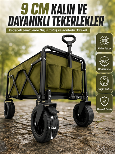 Extra Cepli Katlanabilir Wagon Arabası ile Pratik ve Düzenli Taşıma