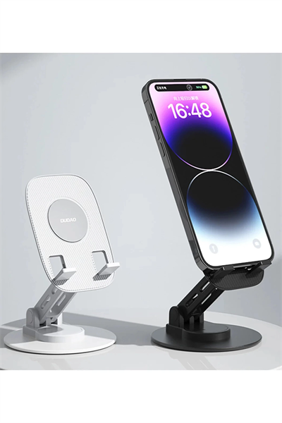 F17s  Masaüstü Telefon Tutucu Döner Tabanı Alüminyum Paslanmaz Çelik Katlanabilir