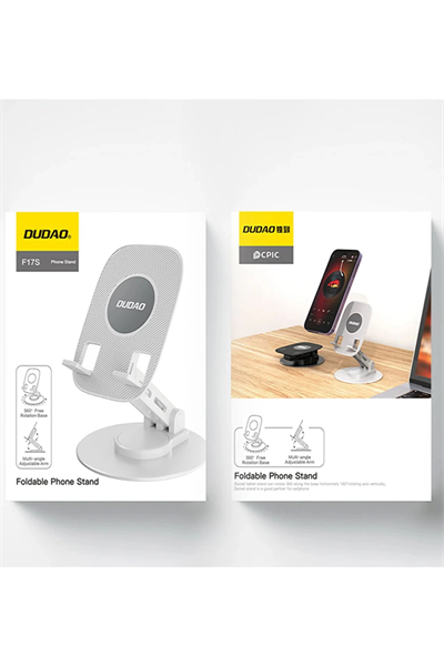 F17s  Masaüstü Telefon Tutucu Döner Tabanı Alüminyum Paslanmaz Çelik Katlanabilir