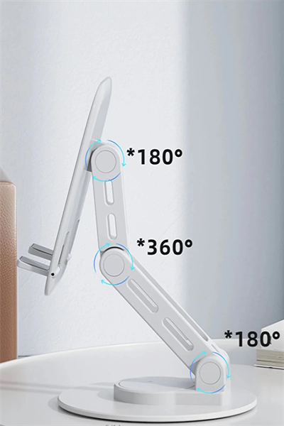 F17s  Masaüstü Telefon Tutucu Döner Tabanı Alüminyum Paslanmaz Çelik Katlanabilir