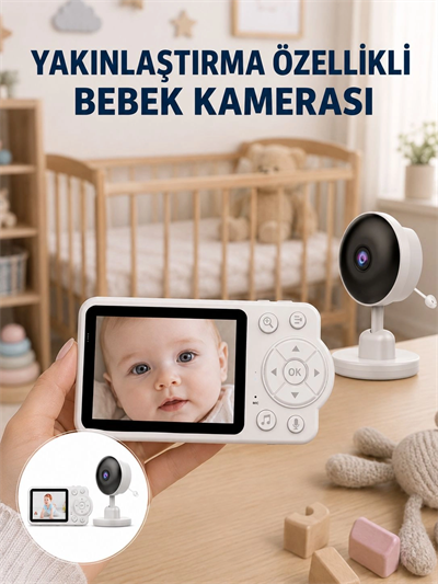 FHSS Teknolojili Güvenli Bebek Monitörü Net Görüntü Yeni Nesil