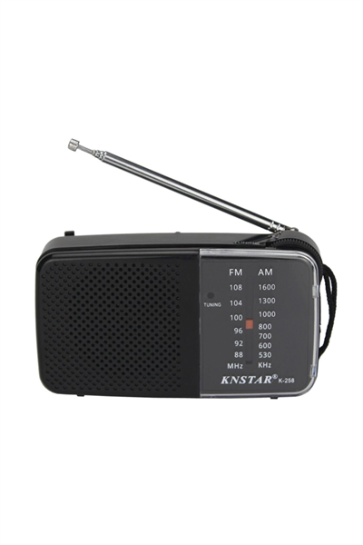 FM-AM pilli cep radyosu gri renk, kulaklık girişli, bluetooth yok, 2 yıl garantili