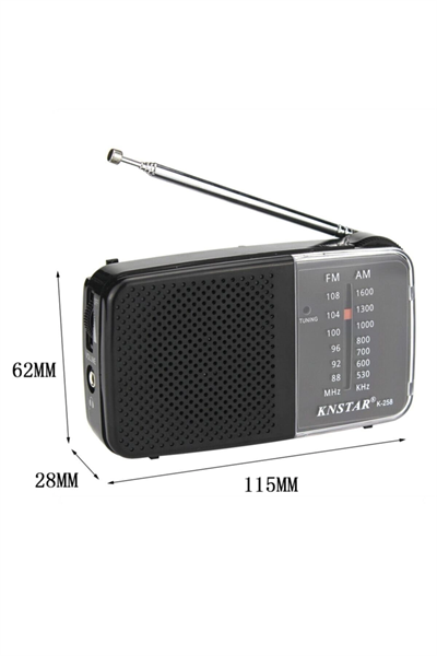 FM-AM pilli cep radyosu gri renk, kulaklık girişli, bluetooth yok, 2 yıl garantili