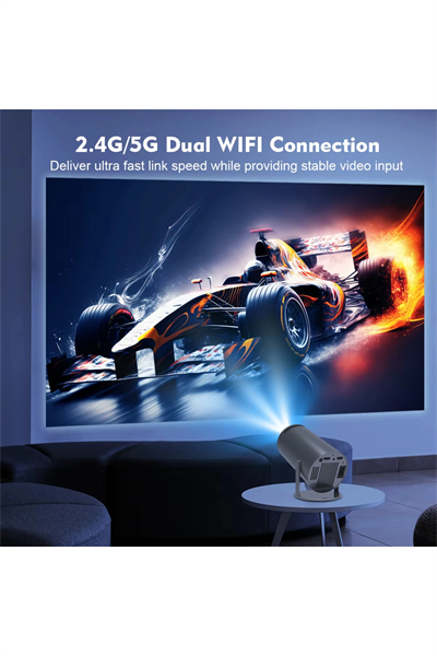 FULL HD LED projeksiyon cihazı 1920x1080 çözünürlük 10000:1 kontrast USB HDMI siyah