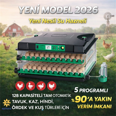 FX-128 Model Tam Otomatik Kuluçka Makinesi – Çift Katlı, Çift Güç Sistemli, Su Hazneli Yeni Nesil İnkübatör