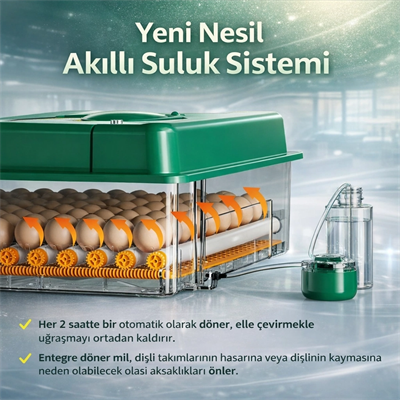 FX128 Model Tam Otomatik Kuluçka Makinesi - Çift Katlı, Çift Güç Sistemli, Su Hazneli Yeni Nesil İnkübatör